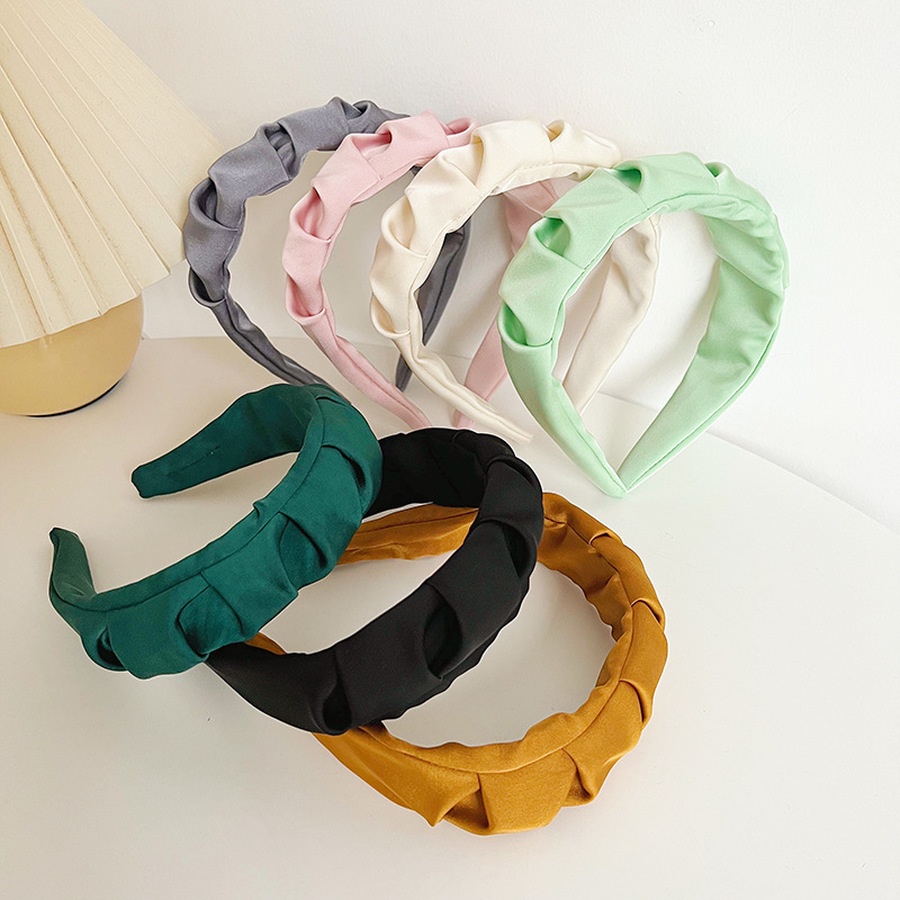 Băng Đô Cài Tóc Bản Rộng Màu Sắc Trơn Phong Cách Hàn Quốc Cổ Điển Thời Trang Cho Nữ