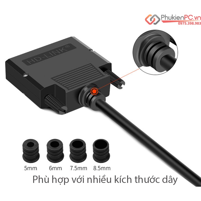 Đầu nối DB25 LPT terminal male female vặn vít không cần hàn