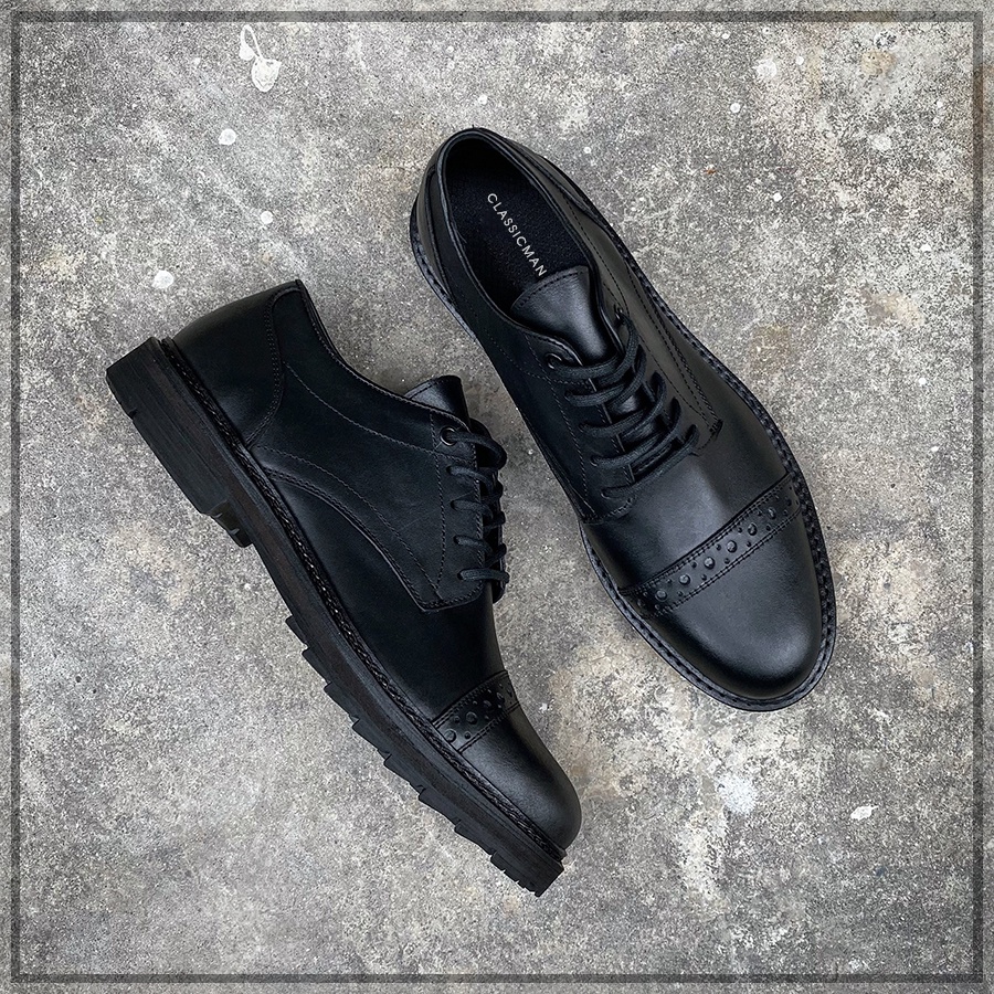 TIM®️Kendrick fullblack | Giày da công sở nam đế cao êm nhẹ