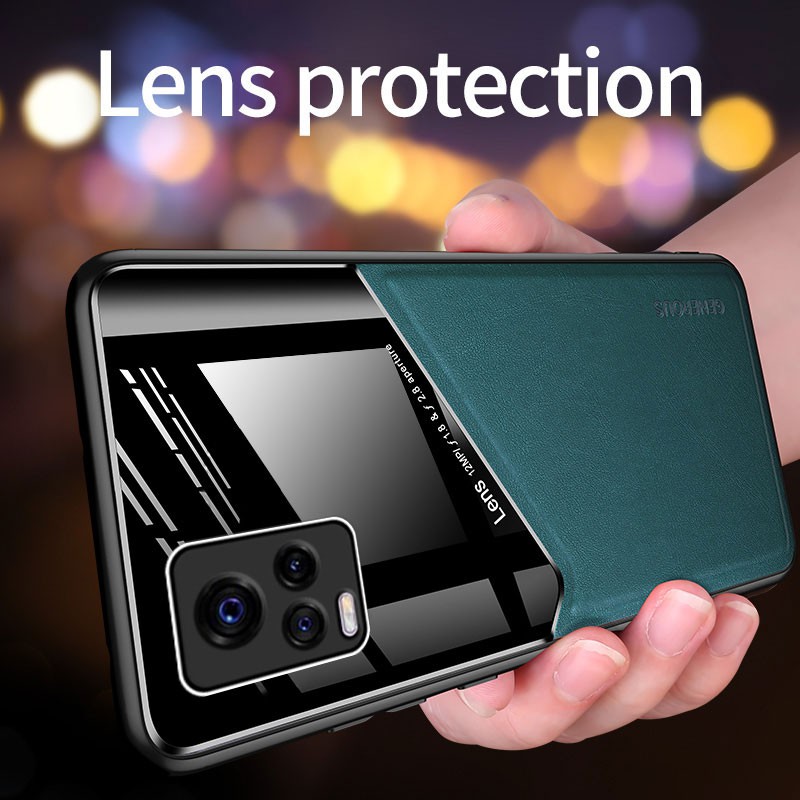 ốp điện thoại Da Phối Kính Cường Lực Chống Sốc Cho Vivo S7 S7 | BigBuy360 - bigbuy360.vn