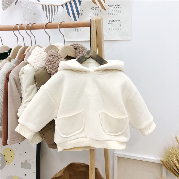 Áo khoác dày có mũ trùm đầu giữ ấm thời trang thu đông phong cách Hàn Quốc dành cho trẻ 2021