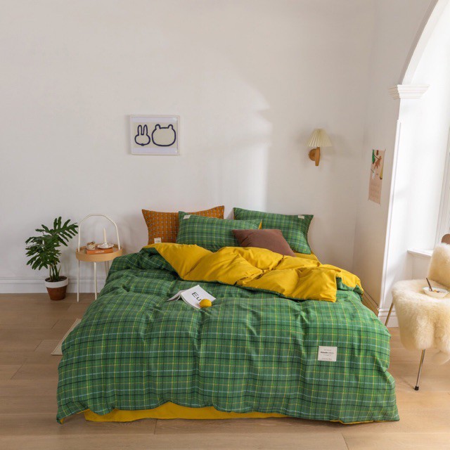 Set chăn ga Cotton TC kẻ hoạt tính, giá tốt nhất