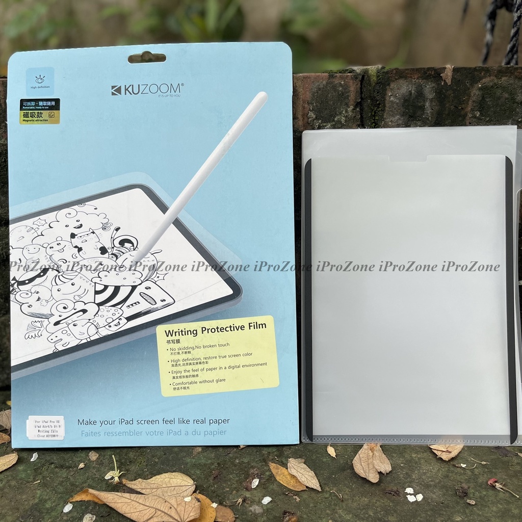 Cường lực nhám PaperLike hút nam châm cho IPad Gen 10 10.9 2022 , 11 inch , 12.9 , M1 , M2 , Air 4/5 chính hãng Kuzoom