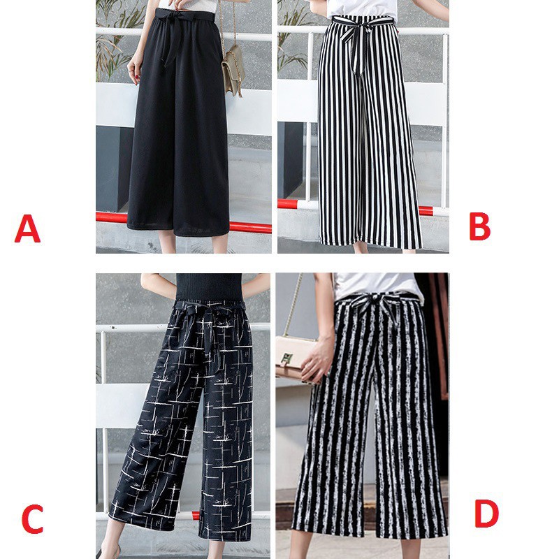Quần ống rộng lưng cao kiều Hàn Quốc cho nữ