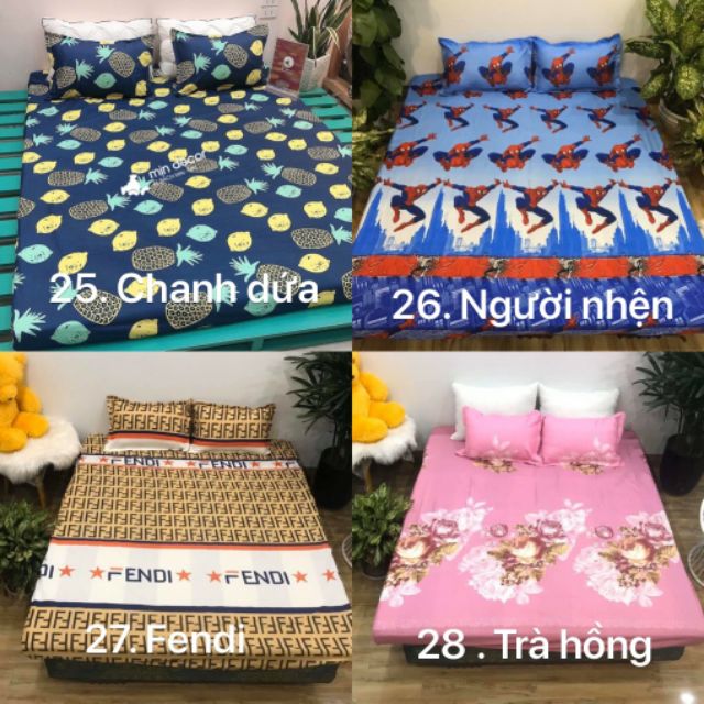 Trọn bộ ga gối chun cotton poly ( không kèm chăn ) | BigBuy360 - bigbuy360.vn
