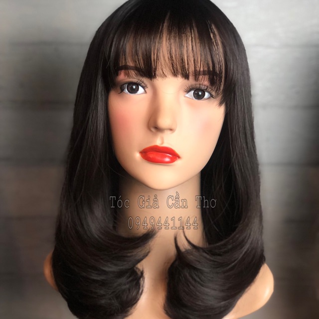 Tóc Bộ Cúp 45cm Nâu Đen