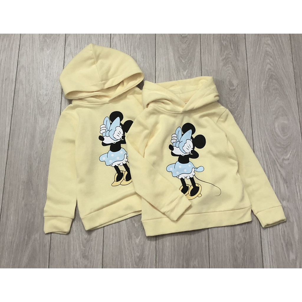 Áo dài tay bé gái -Set 2 áo nỉ hoodie Mickey cho bé trai bé gái size 2-10y