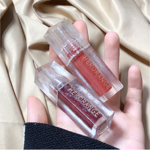 Son kem bóng đá băng HERORANGE mềm mịn căng mọng Ice Flower Lip Glaze Little Devil HERO21 HERO27