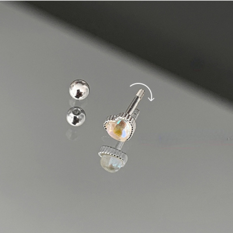 Hoa tai xoắn ốc hình trái tim đầy màu sắc Hoa tai thời trang đơn giản Hoa tai đinh tán của phụ nữ Hàn Quốc