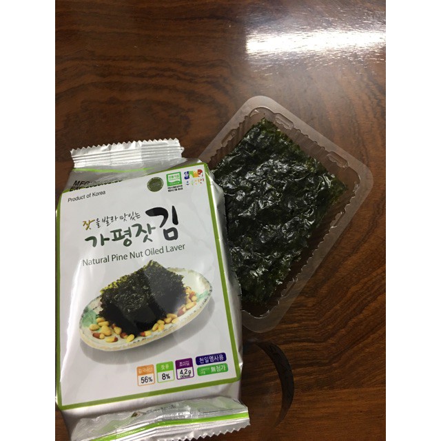 3 gói lá rong biển Hàn Quốc ăn liền vị hạt thông - oliu