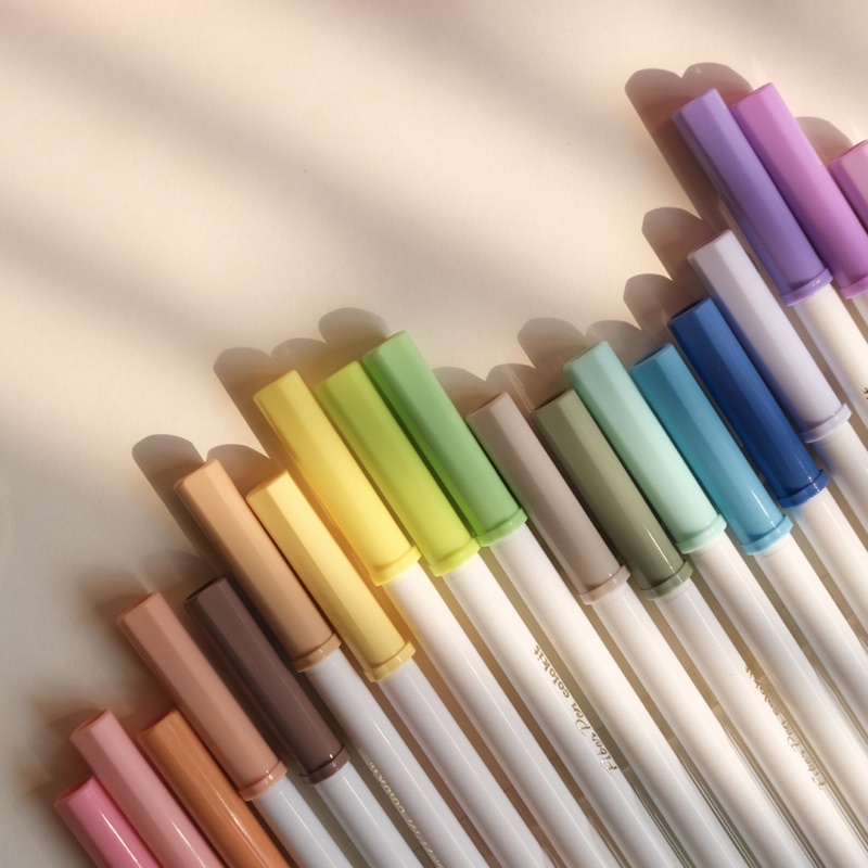 Bút Lông Rửa Được 20 Màu Pastel Washable Fiber Pen Thiên Long Colokit - Viết Nét Thanh Nét Đậm