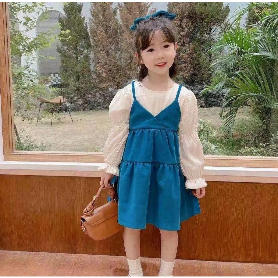 Váy bé gái dài tay dáng xòe cho bé từ 8-28kg