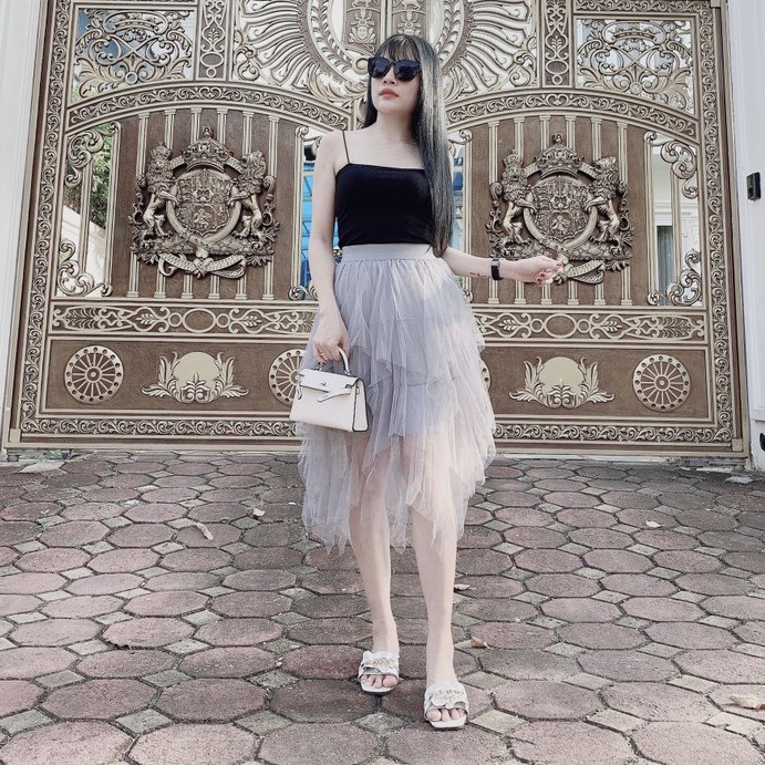 Chân Váy Voan Dài Màu Xanh Ghi Hàng Cao Cấp Loại 1 Freeship,Váy Voan Công Chúa Sợi Lưới Cạp Cao Sinh Viên Thời Trang Hè | BigBuy360 - bigbuy360.vn