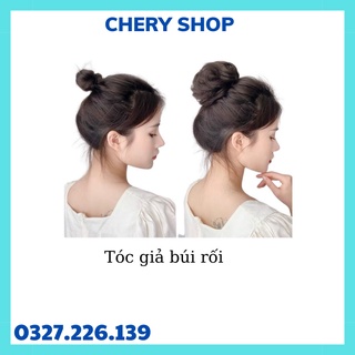 Tóc giả nữ cột , búi cột xoăn cao cấp , búi rối