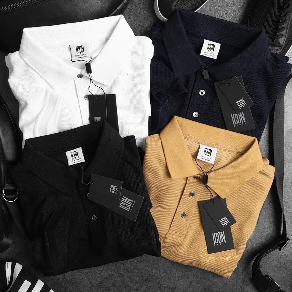 ÁO THUN TAY NGẮN POLO NAM CÓ CỔ-  POLO ICon TRƠN CAO CẤP - chất thun cá sấu cotton 4 chiều