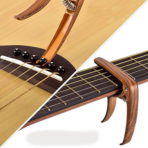 Capo guitar acoustic, ukulele, bass JX05 (Kẹp chắc chắn, có đầu nhổ chốt tiện lợi)