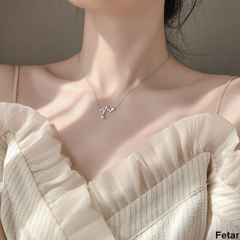 ✨✨Vòng cổ Mặt Hình Nhịp Tim Kiểu Dáng Thời Trang Cho Nữ