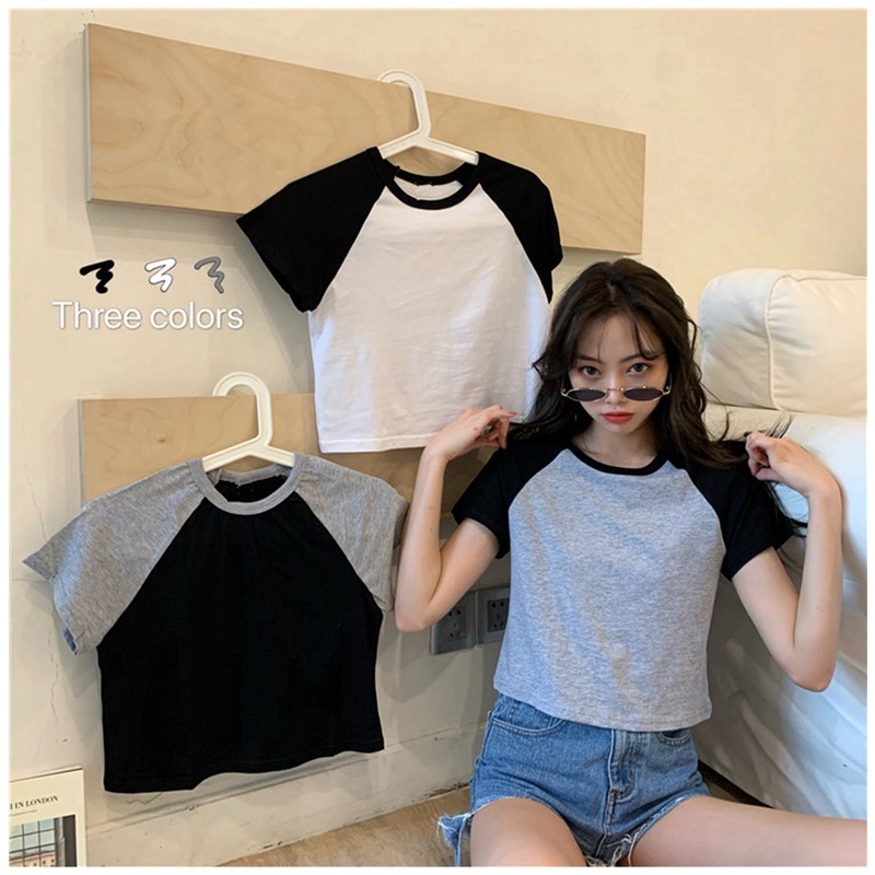 Áo Thun Lửng Tay Ngắn Lưng Cao Thời Trang Quyến Rũ Cho Nữ áo thun form rộng，áo thun nữ form rộng，áo thun nữ tay ngắn，áo thun unisex tay lỡ，áo thun form rộng nữ，áo thun basic，áo thun tay lỡ form rộng，áo thun cotton