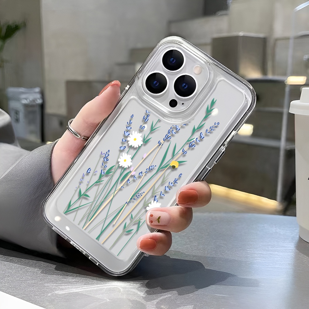 Ốp Điện Thoại Trong Suốt Hình Hoa Oải Hương Cho iphone 14 Plus 11 13promax 12 7Plus X XS Max 7 8 SE 2020