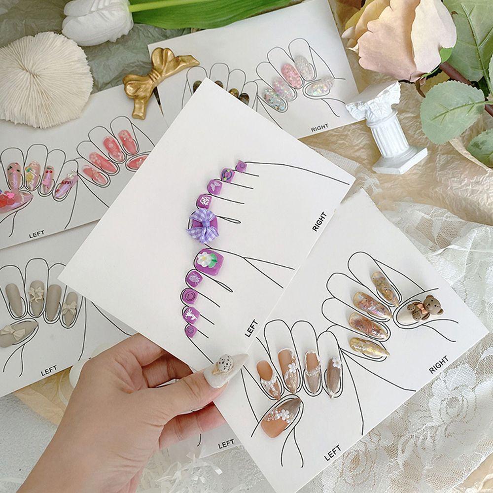 QQMALL Khuôn Giấy Trưng Bày Móng Tay Chân Giả Cho Nữ