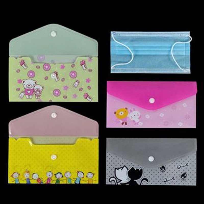 Hộp đựng khẩu trang dùng 1 lần họa tiết hoạt hình chống nước chống bụi tiện lợi