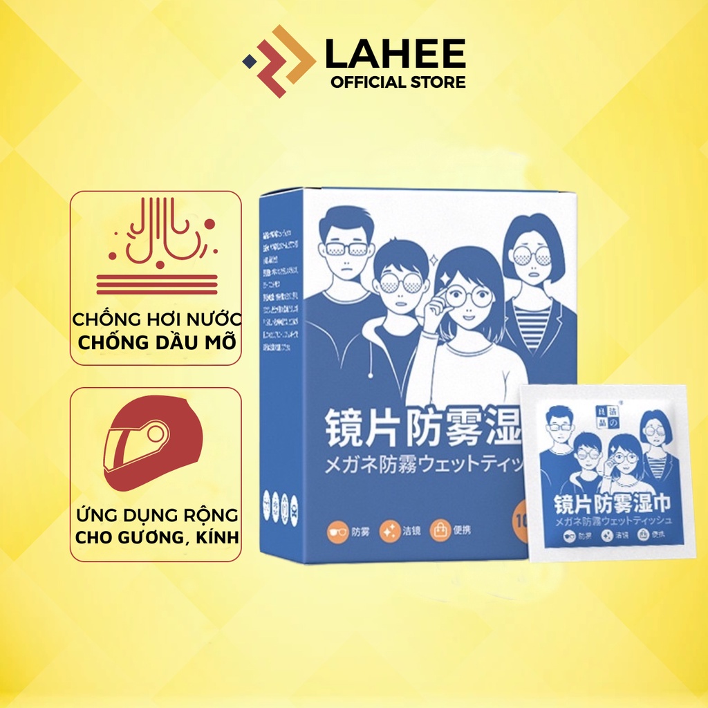 Khăn Lau Kính Nano Hộp 100 Miếng Khăn Giấy Chống Bám Hơi Nước, Giấy Lau Kính Chống Mờ sương Lau Sạch Tức Thì