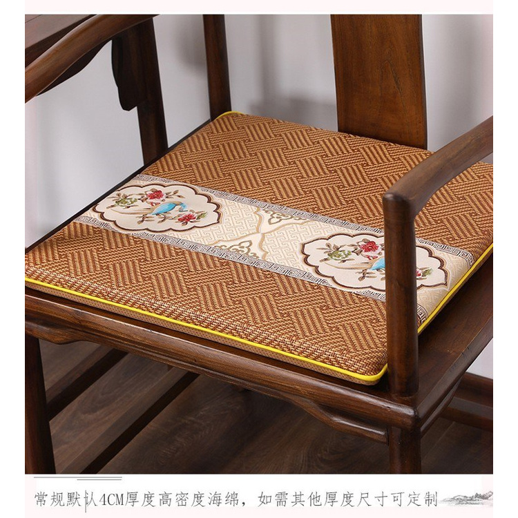 Rosewood Sofa Seat Cushions Summer Ice Silk Chair Non-Slip Rattan Mat Summer Mat Chinese Solid Wood Furniture Tea Dining Chair Cushion