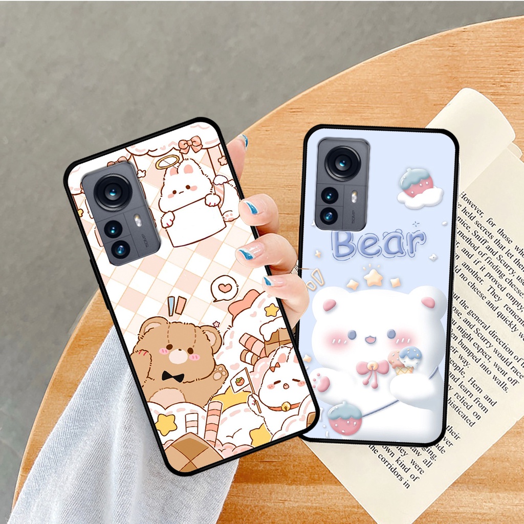 Ốp lưng Xiaomi 12 / Xiaomi 12 Pro in hình caro gấu thỏ dễ thương