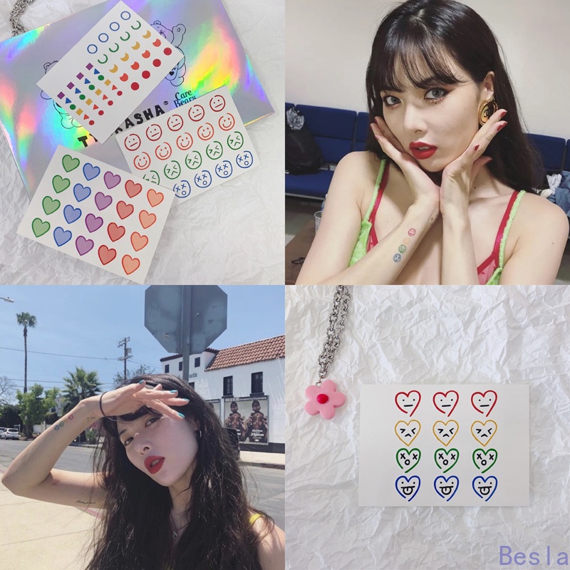 [Hàng mới về] Tờ hình xăm dán chống nước nhiều màu sắc thiết kế dễ thương cho nam và nữ