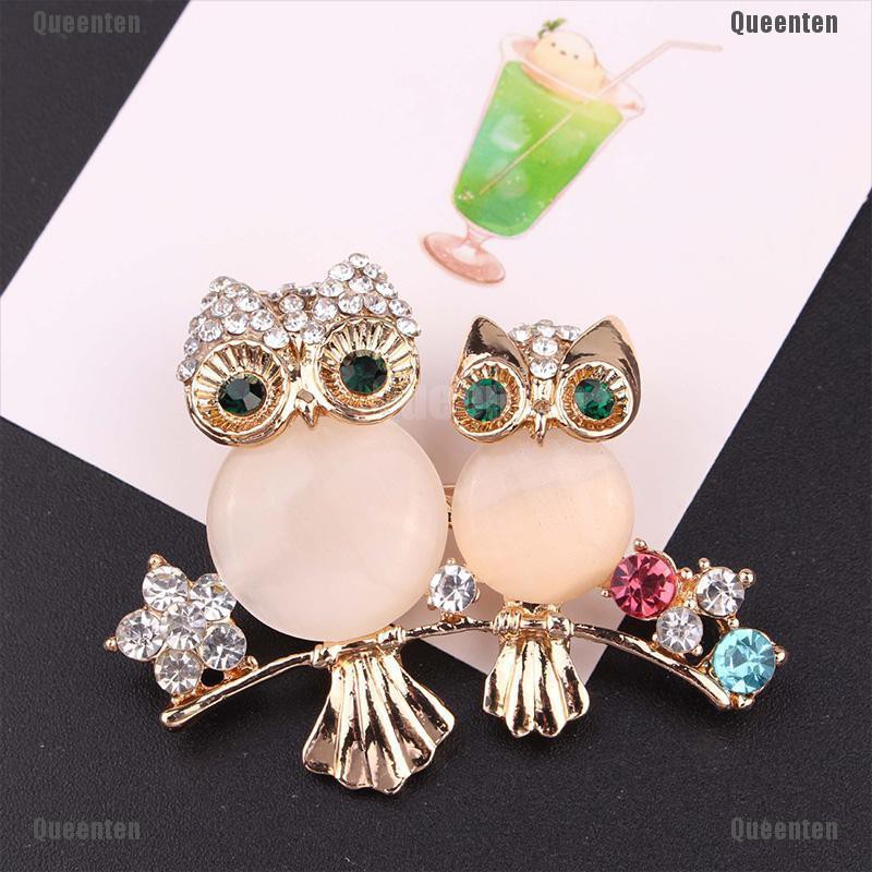 ★Queen★Cute Crystal Owl Animal Corsage Banquet Decoration Women Brooch Pin Jewelry Gift