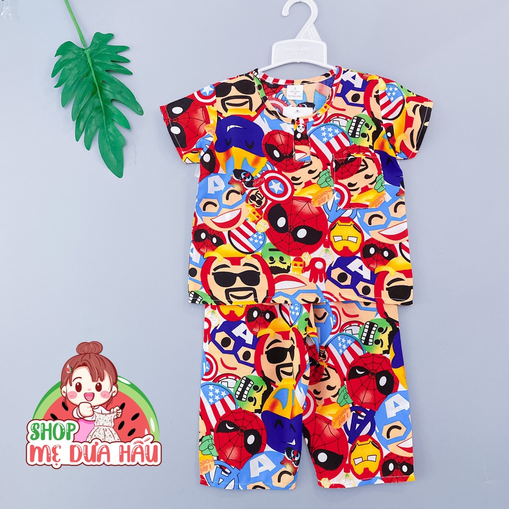 Bộ tole bé trai, bộ quần áo bé trai vải lanh tay ngắn quần dài 8-32kg shop mẹ dưa hấu