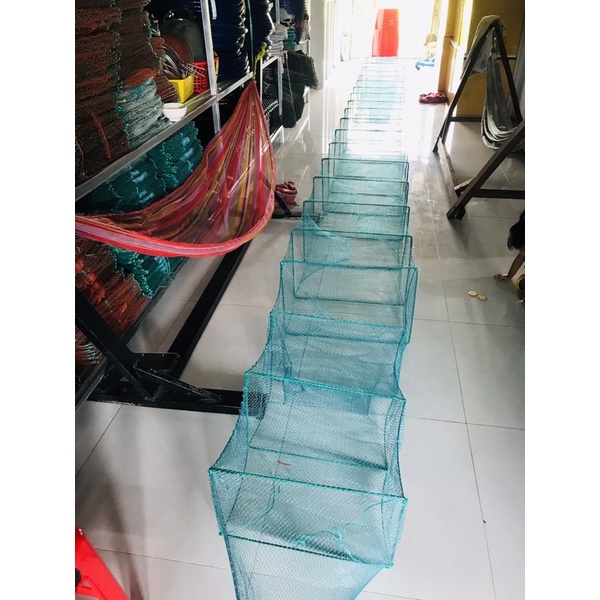 Lú dây,bát quái 18 cửa ngục bắt tôm cá dài 8m( 23 khung 35x55cm) mắt lưới 1p5(0,7cm)