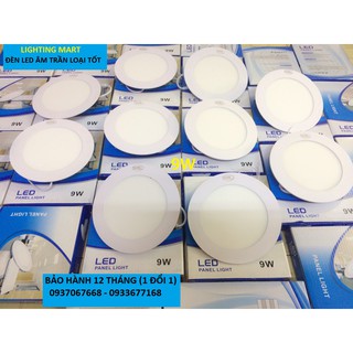 Đèn led âm trần siêu mỏng 9w ánh sáng vàng bảo hành 12 tháng