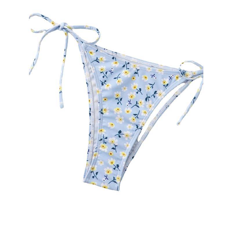 Bộ Đồ Bơi Hai Mảnh Họa Tiết Hoa Màu Xanh Dương Phong Cách Âu Mỹ Thời Trang 2023 Cho Nữ