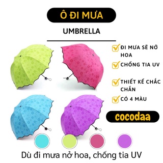 Ô Dù đi mưa hoặc nắng - Cây dù sẽ nổi hoa văn bông hoa nở khi đi dưới trời mưa 2783 [FREESHIP]