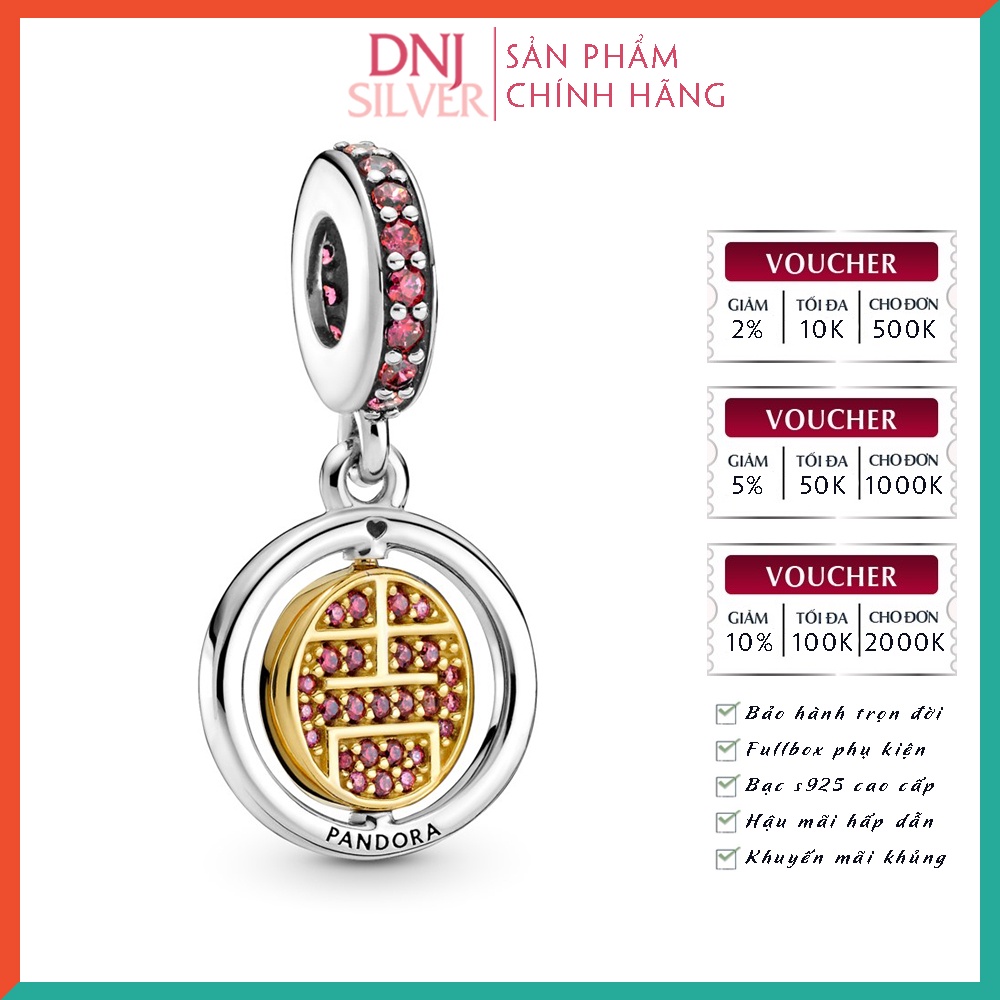 [Hàng cao cấp] Charm bạc 925 cao cấp, hàng chuẩn bạc - Charm Spinning Lucky thích hợp để mix vòng tay charm - DN157