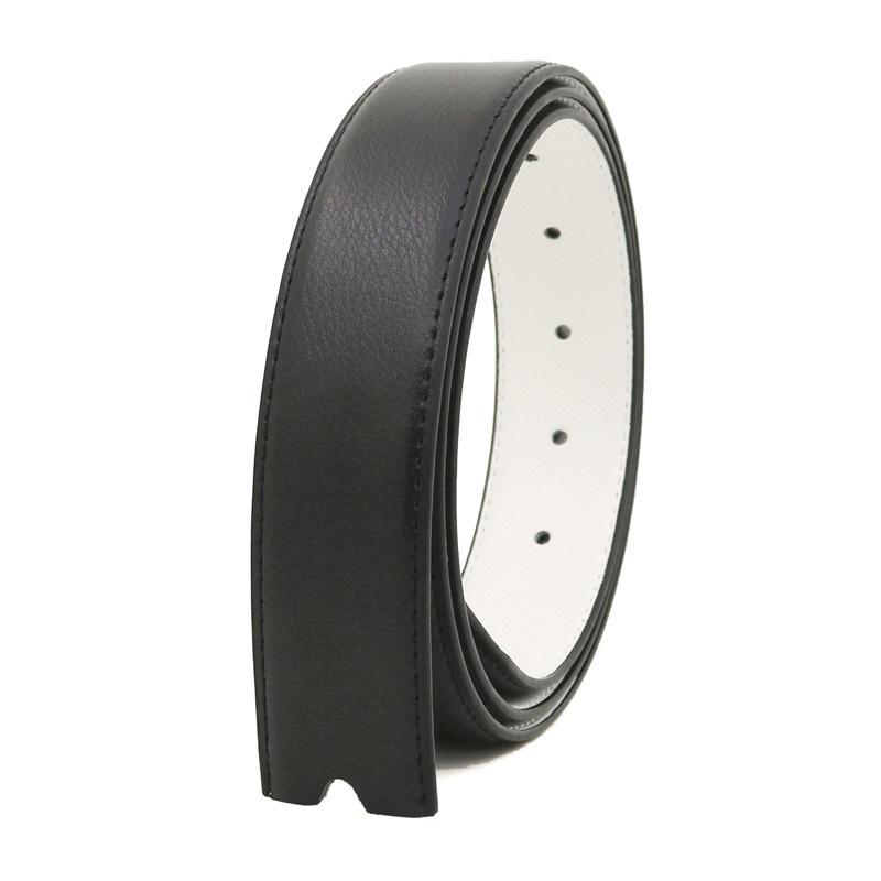 5 Màu Sắc Hai Mặt Đục Lỗ Thắt Lưng Không Khóa Mịn Khóa Da Thật Chính Hãng 3.3cm