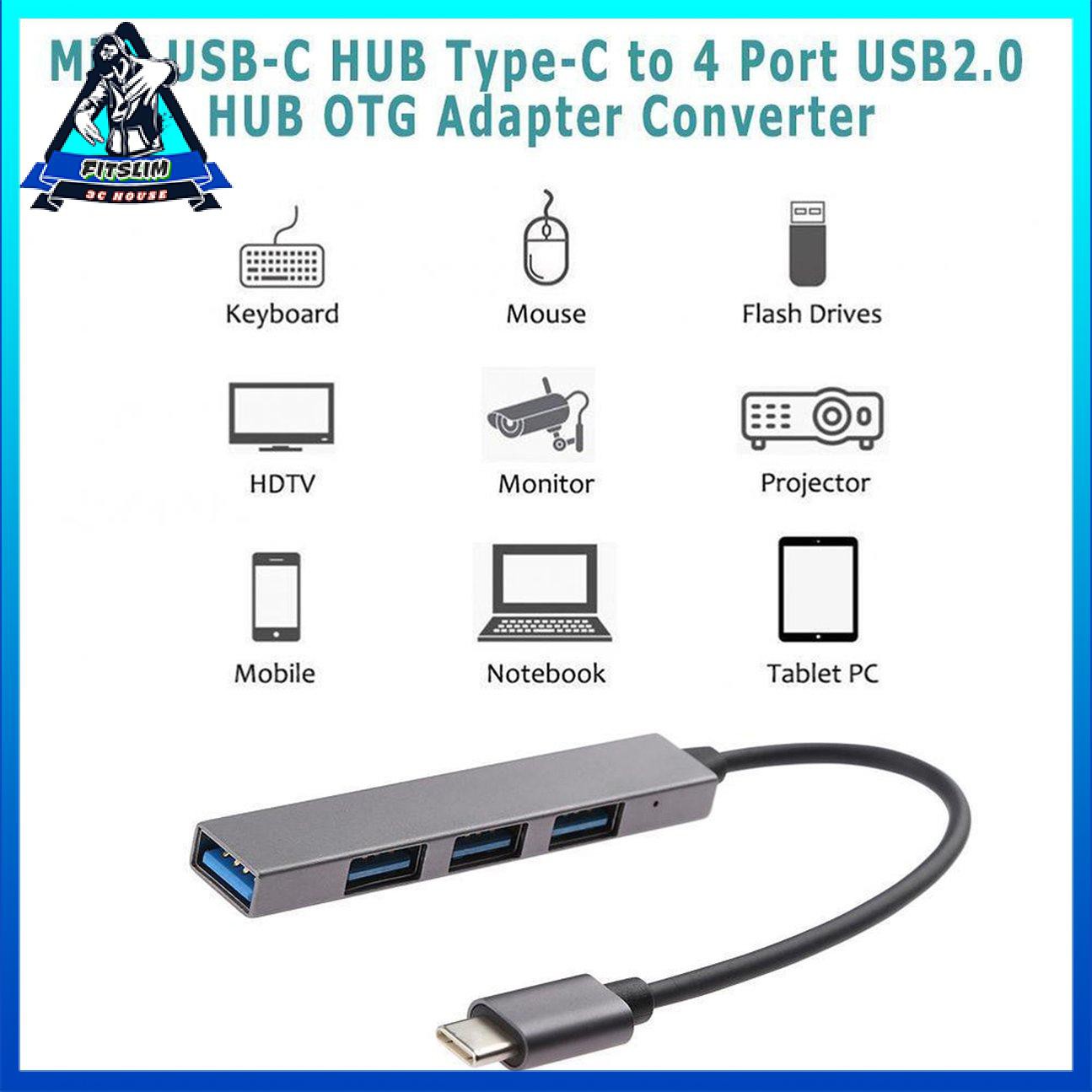 Bộ chuyển đổi USB Type-C 4 trong 1 Bộ chuyển đổi USB-C sang USB 3.1 Bộ chia USB C Bộ chia USB Hub