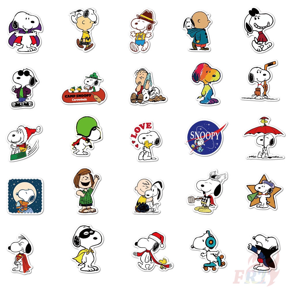 Bộ 50 Miếng Dán Trang Trí Hình Chó Snoopy Đáng Yêu