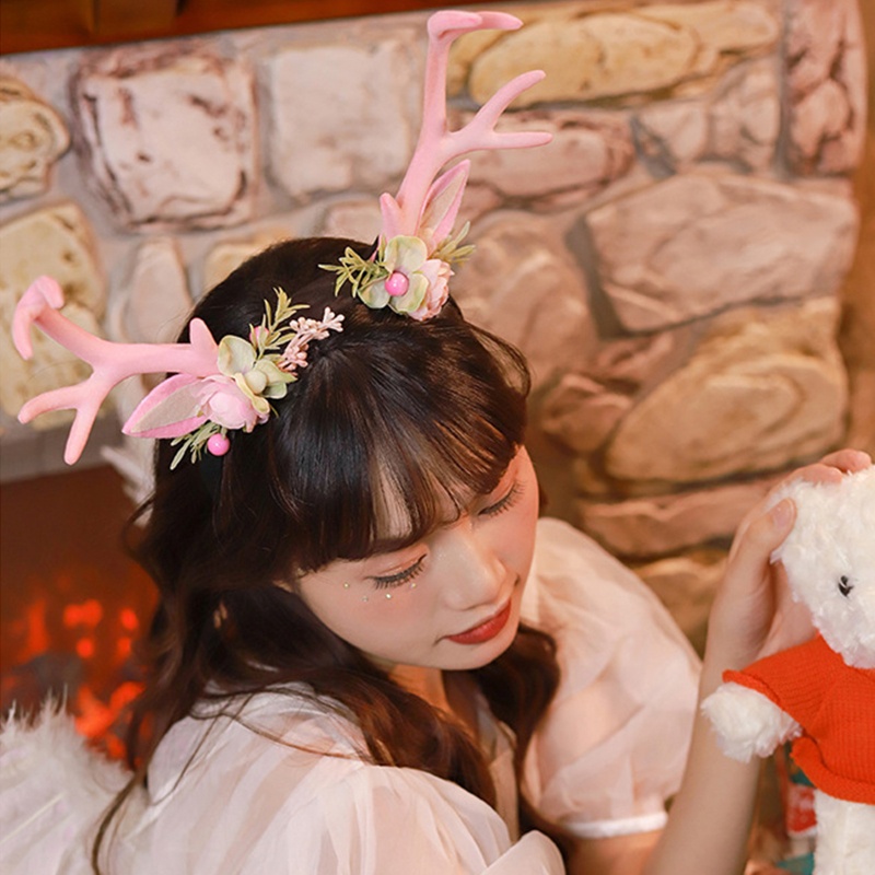 Cài Tóc Hình Sừng Tuần Lộc Hoạt Hình Cho Bé Gái