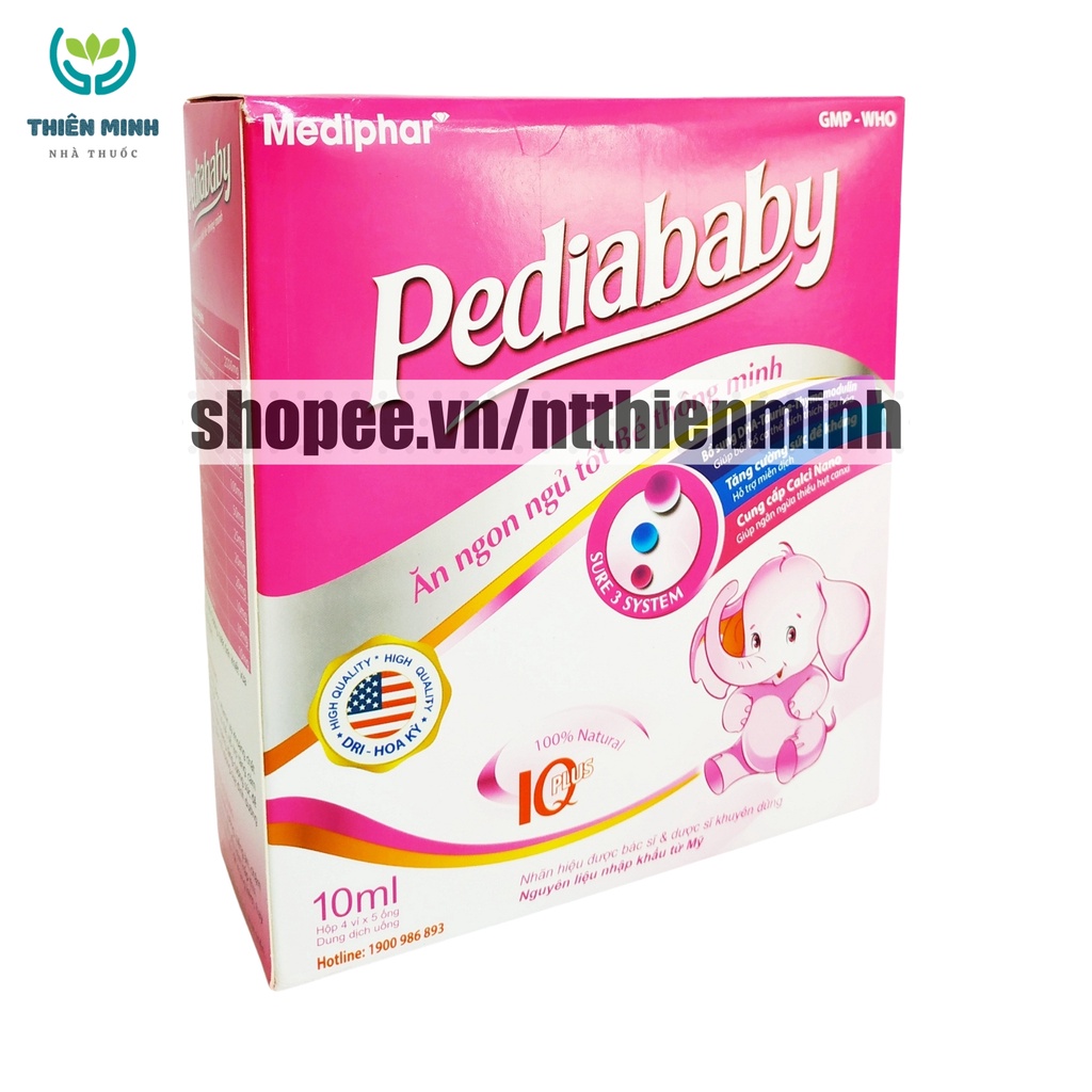 Siro PEDIBABY bổ sung vitamin giúp bé ăn ngủ ngon, hỗ trợ tăng cường sức đề kháng - Hộp 20 ống