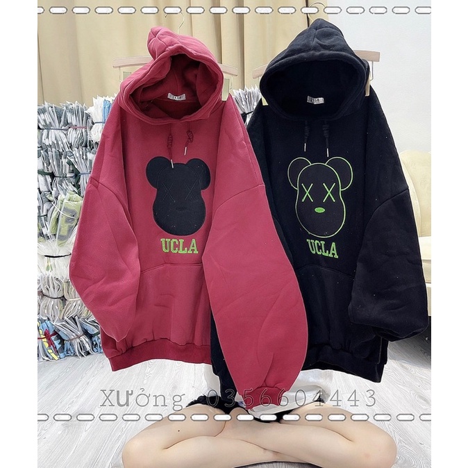 [ẢNH VIDEO THẬT 100%] Áo Hoodie Gấu Thêu Loại 1 From Rộng Unisex - Áo Nỉ Thu Đông Dài Tay Ulzzang Nam Nữ