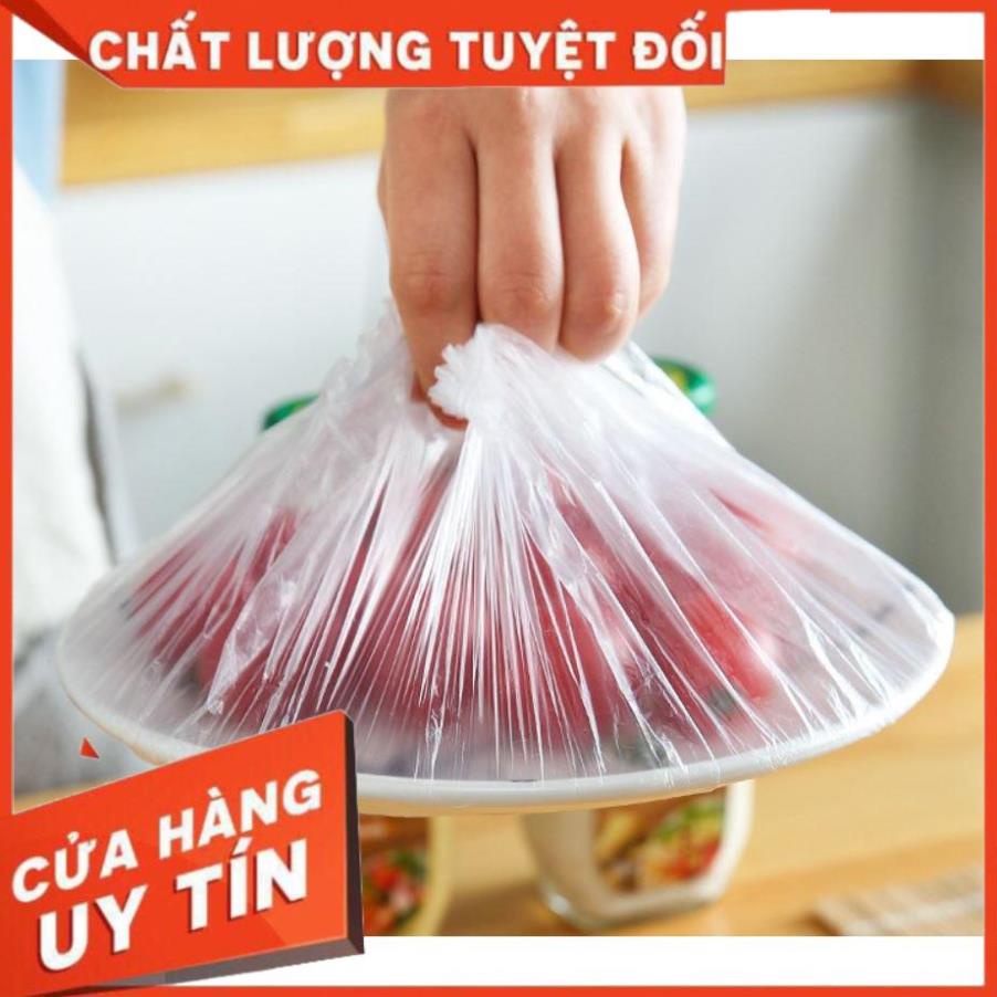 Hot -  Sét 100 Màng Bọc Thực Phẩm PE Có Chun Bo Tái Sử Dụng Được Nhiều Lần HCM.