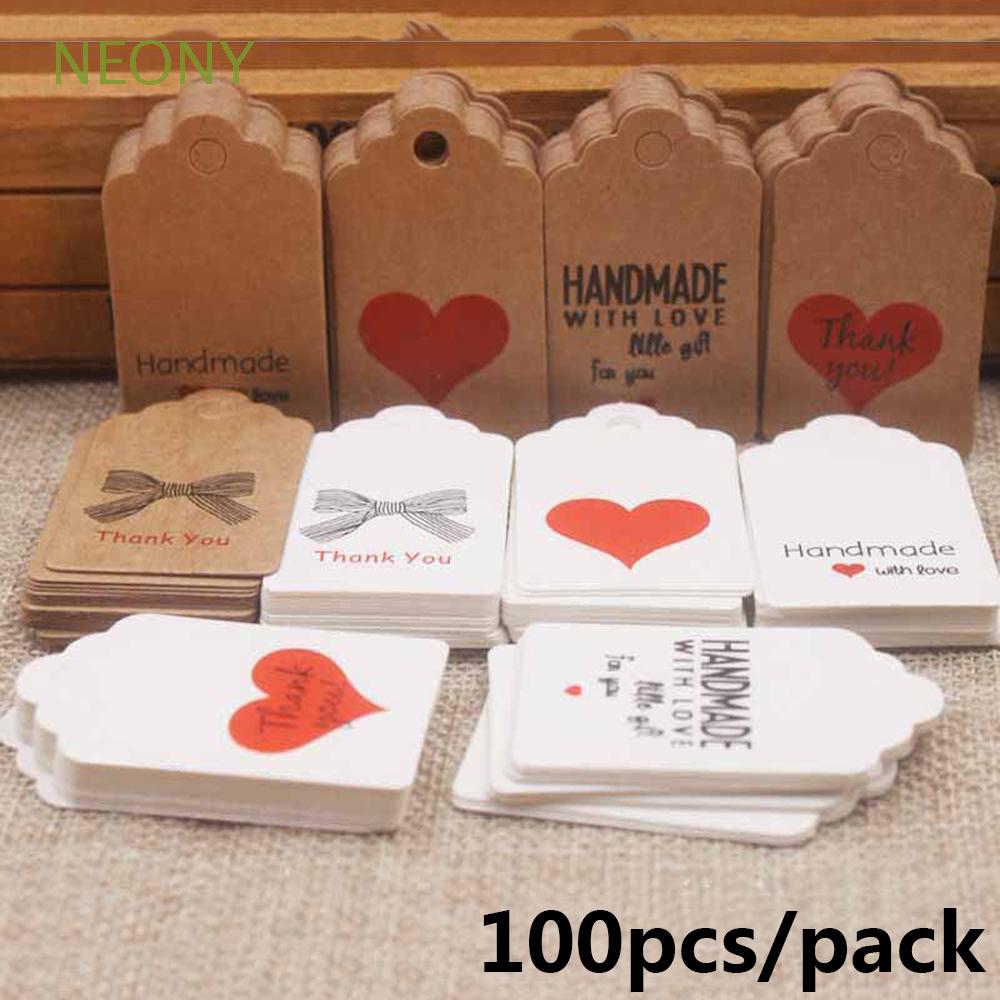 Set 100 thẻ giấy trang trí gói quà cho tiệc cưới