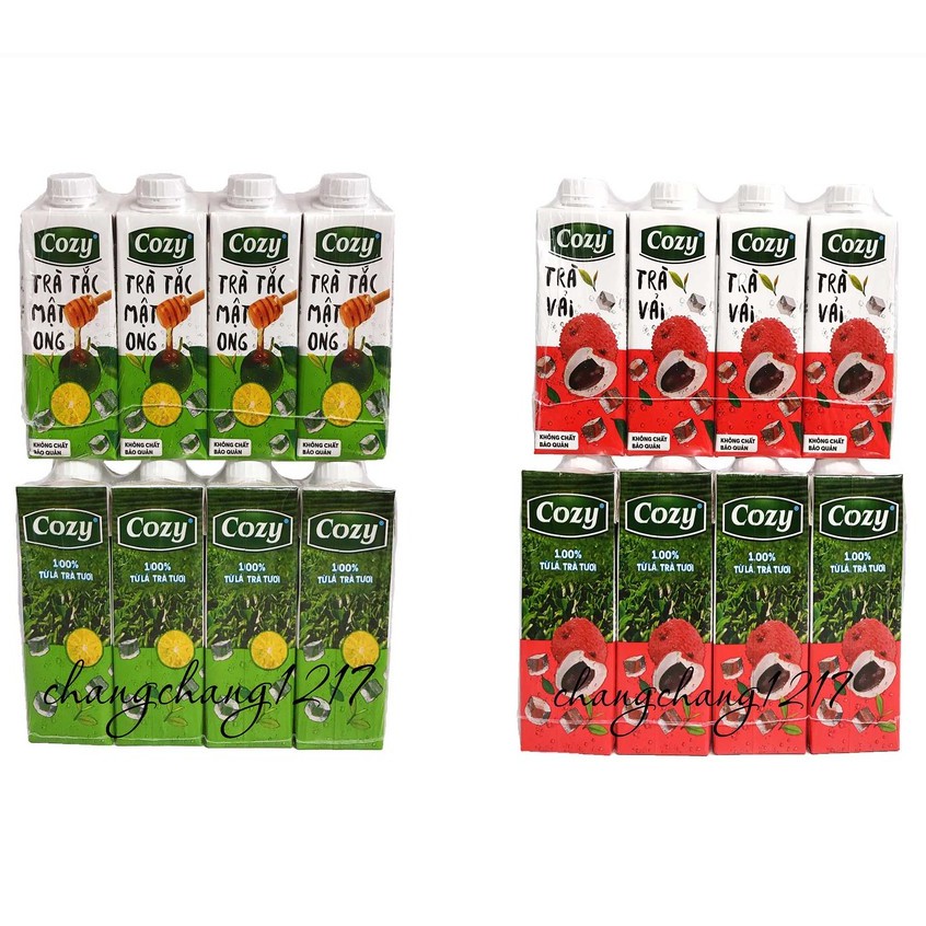 [SALE] Trà Hoa Quả Cozy (Tắc Mật Ong, Đào Xả, Vải) Lốc 4 Hộp