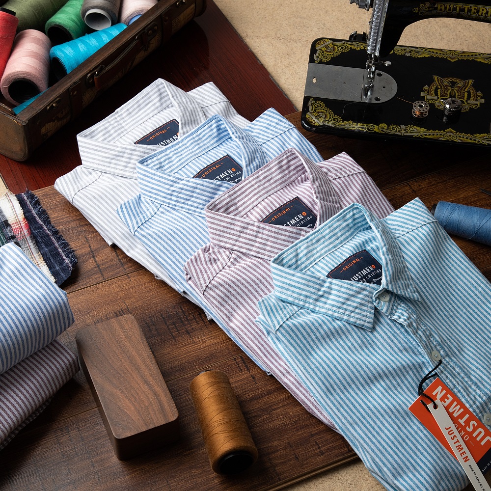 [Mã BMLTA50 giảm đến 50K đơn 99K] Áo Sơ Mi Tay Dài Sọc Trẻ Trung Just Men