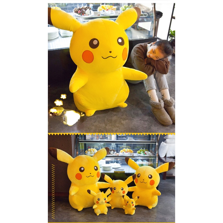 Gấu bông teddy bear Pikachu, thú nhồi bông cao cấp hình pikachu nhiều size Quà tặng lễ hội sinh nhật