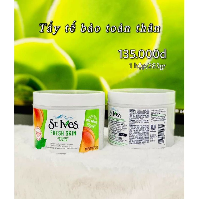 Tẩy Da Chết Toàn Thân St.Ives Fresh Skin Apricot Scrub Hũ 283g