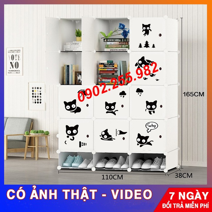 ❣️ [RẺ NHẤT SHOPEE] TỦ NHỰA LẮP GHÉP 12 Ô + 3 GIÀY  ĐỂ ĐỒ ĐA NĂNG THÔNG MINH sâu 47cm ❣️