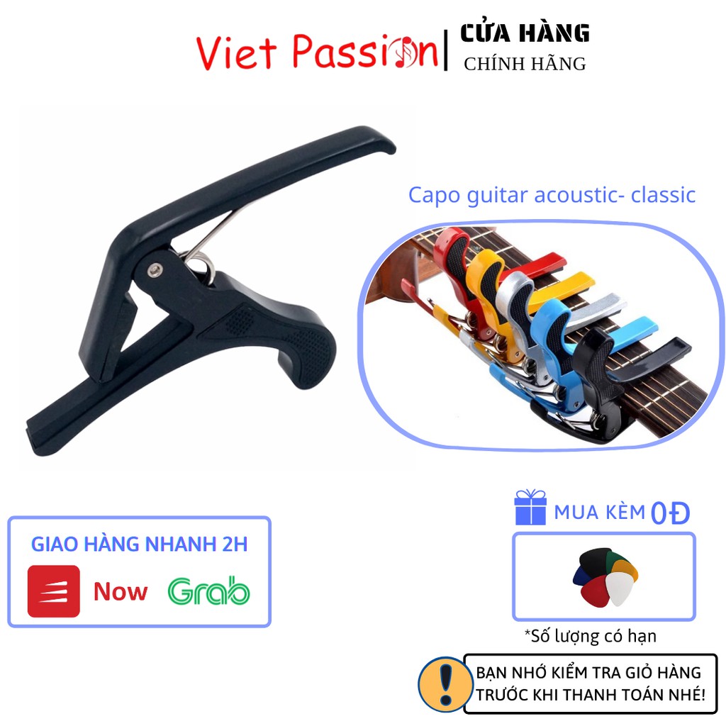 Capo guitar classic, acoustic VietPassion dành cho đàn ghita chất liệu hợp kim, chắc chắn to